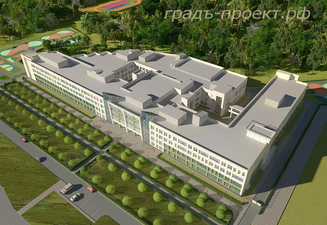 Общий вид сверху здания школы Общий вид сверху здания школы